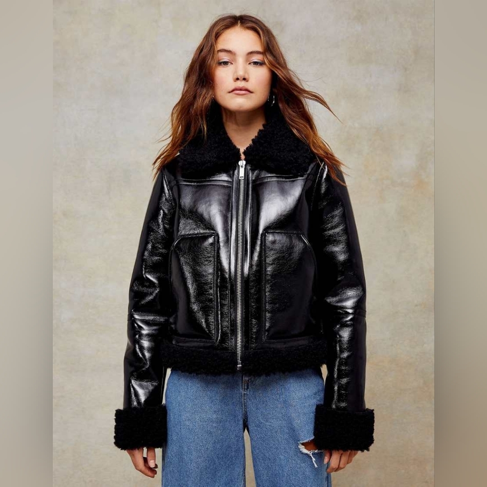 TopShop Shearling Biker Jacket